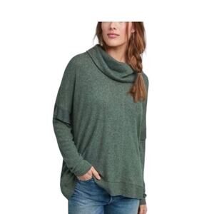 Anthropologie Postmark Lassen sweater large cowl neck lounge athleisure green